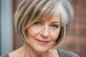 Over 50: Fringe Layered Bob For Fine Hair