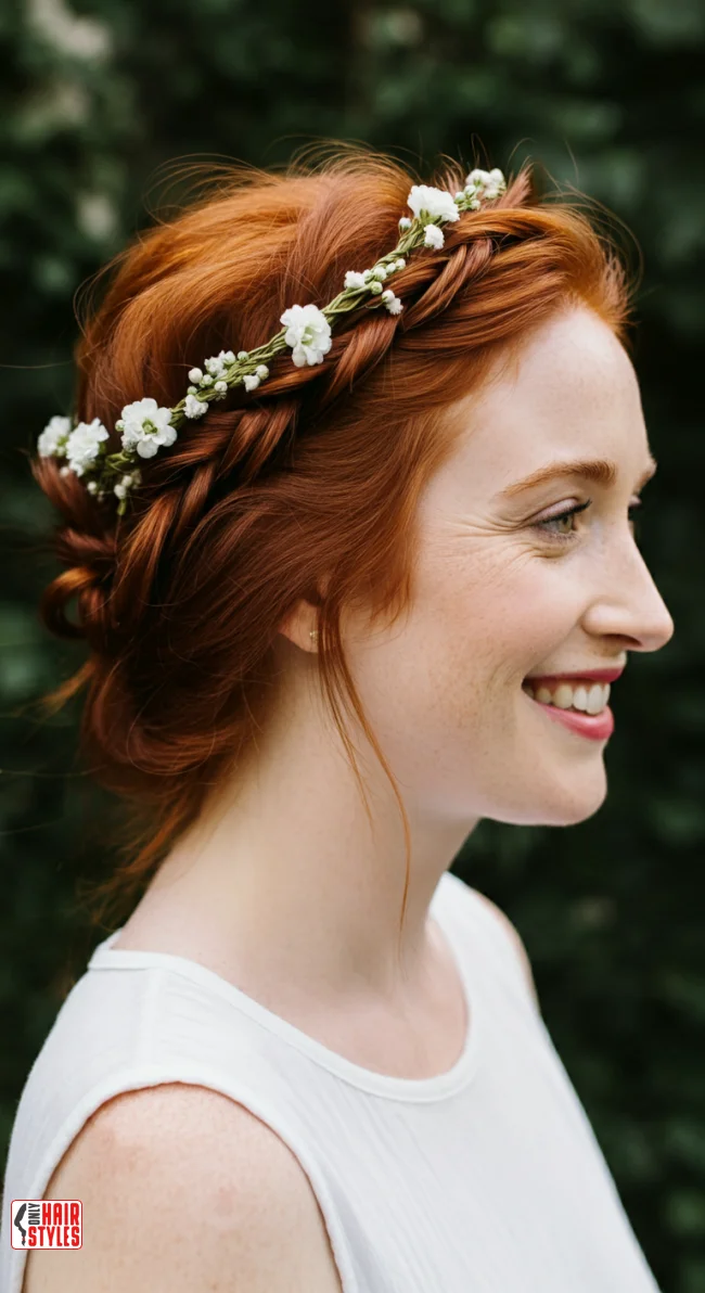 4. Halo Braid with Flowers | 10 Halo Braid Ideas For An Ethereal Protective Hairstyle