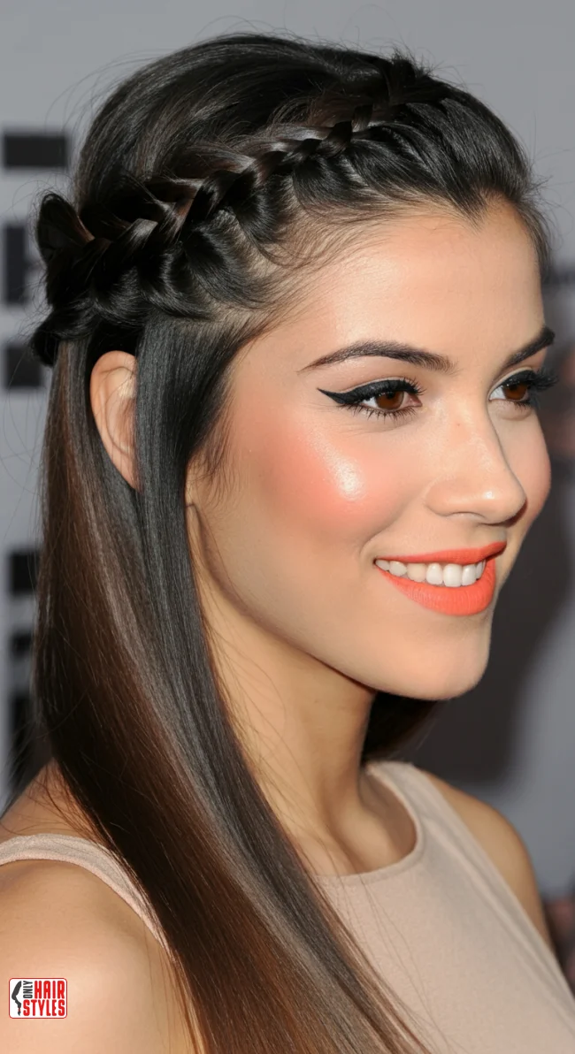 7. Side-Swept Halo Braid | 10 Halo Braid Ideas For An Ethereal Protective Hairstyle