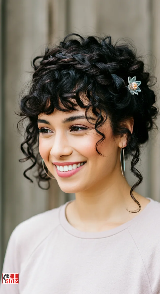 9. Halo Braid with Bangs | 10 Halo Braid Ideas For An Ethereal Protective Hairstyle