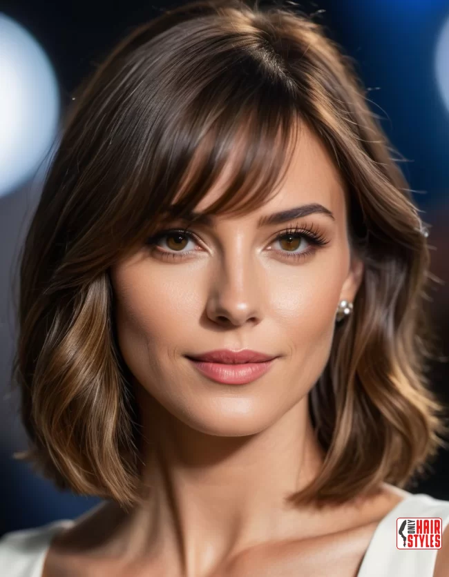 Side-Swept Bangs | Low Maintenance Shoulder-Length Hairstyles For Thin Hair