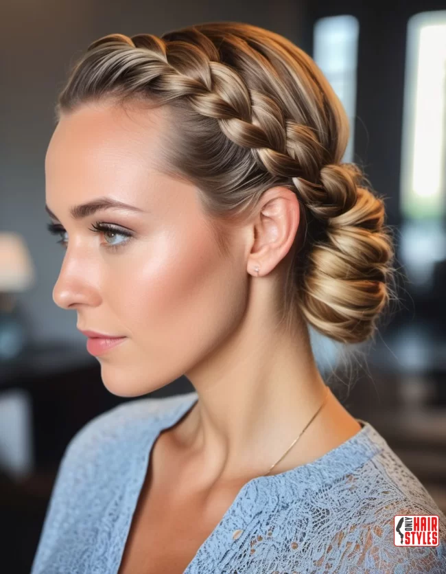 Braided Crown | Low Maintenance Shoulder-Length Hairstyles For Thin Hair