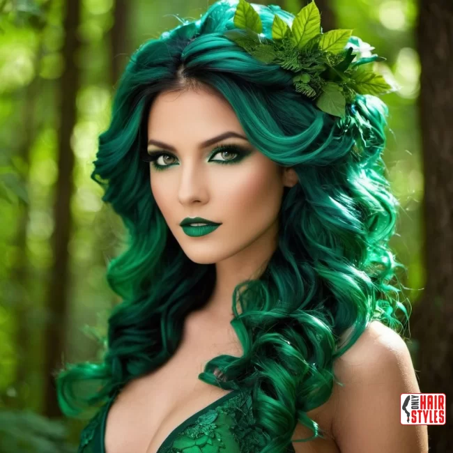 Forest Fantasy: Deep Greens for a Mystical and Nature-Inspired Look | Hair Color Trends Of 2024: A Comprehensive Guide To On-Trend Shades And Styles