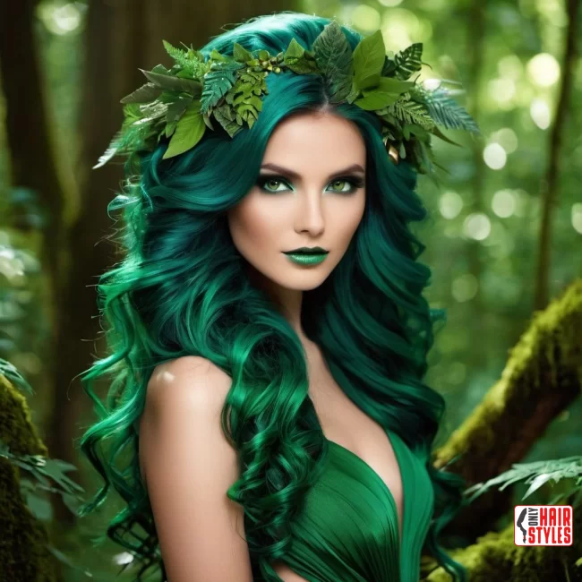 Forest Fantasy: Deep Greens for a Mystical and Nature-Inspired Look | Hair Color Trends Of 2024: A Comprehensive Guide To On-Trend Shades And Styles