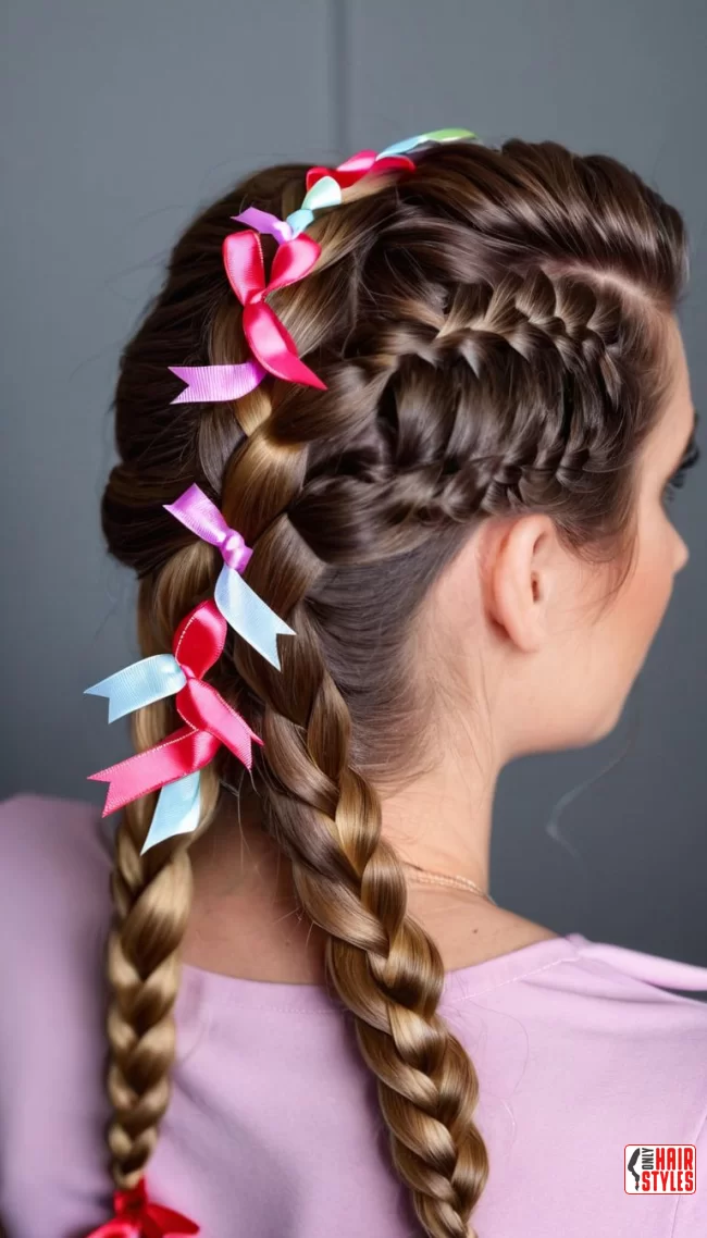 27. Dutch Braid with Ribbon-Wrapped Ends | 30 Easy Dutch Braid Hairstyles - Mastering On Style