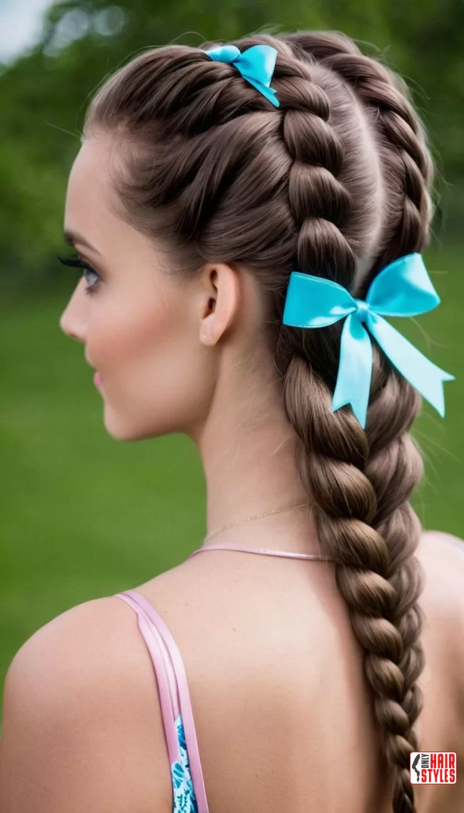 9. Dutch Braid with Ribbon Accents | 30 Easy Dutch Braid Hairstyles - Mastering On Style
