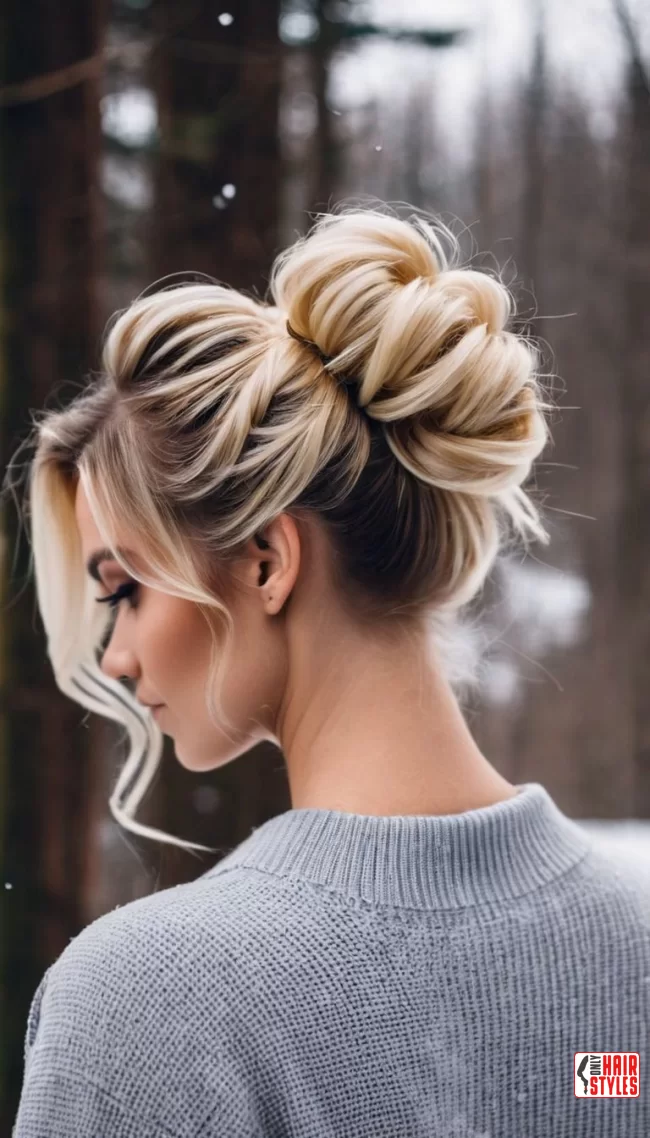 5. Effortless Glam: Messy Bun with Blonde Balayage Highlights | Stunning Blonde Hairstyles To Elevate Your Look: A Comprehensive Guide