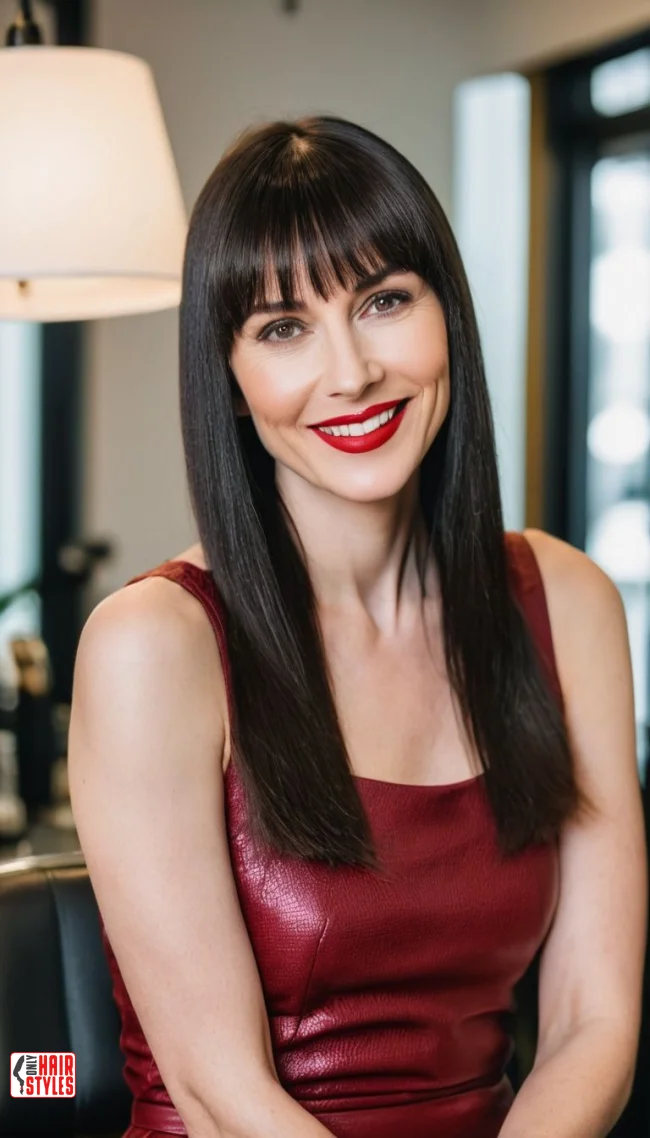 2. Classic Blunt Bangs | 10 Astonishing Photos That Inspire You For Getting Bangs Over 40
