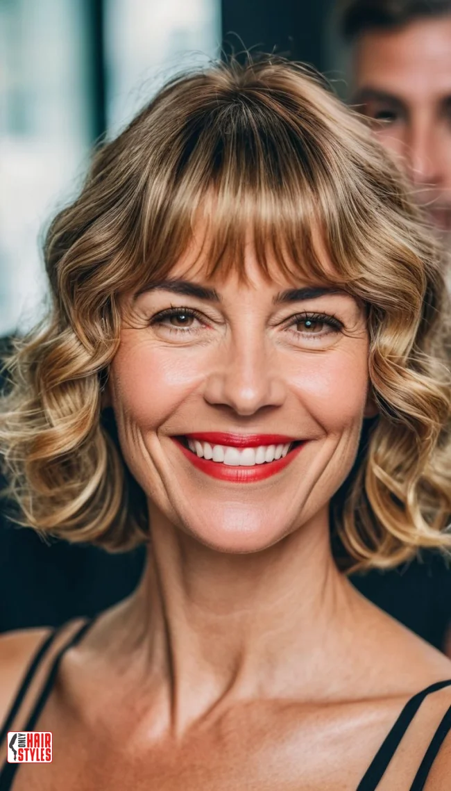 10. Textured Fringe Bangs | 10 Astonishing Photos That Inspire You For Getting Bangs Over 40