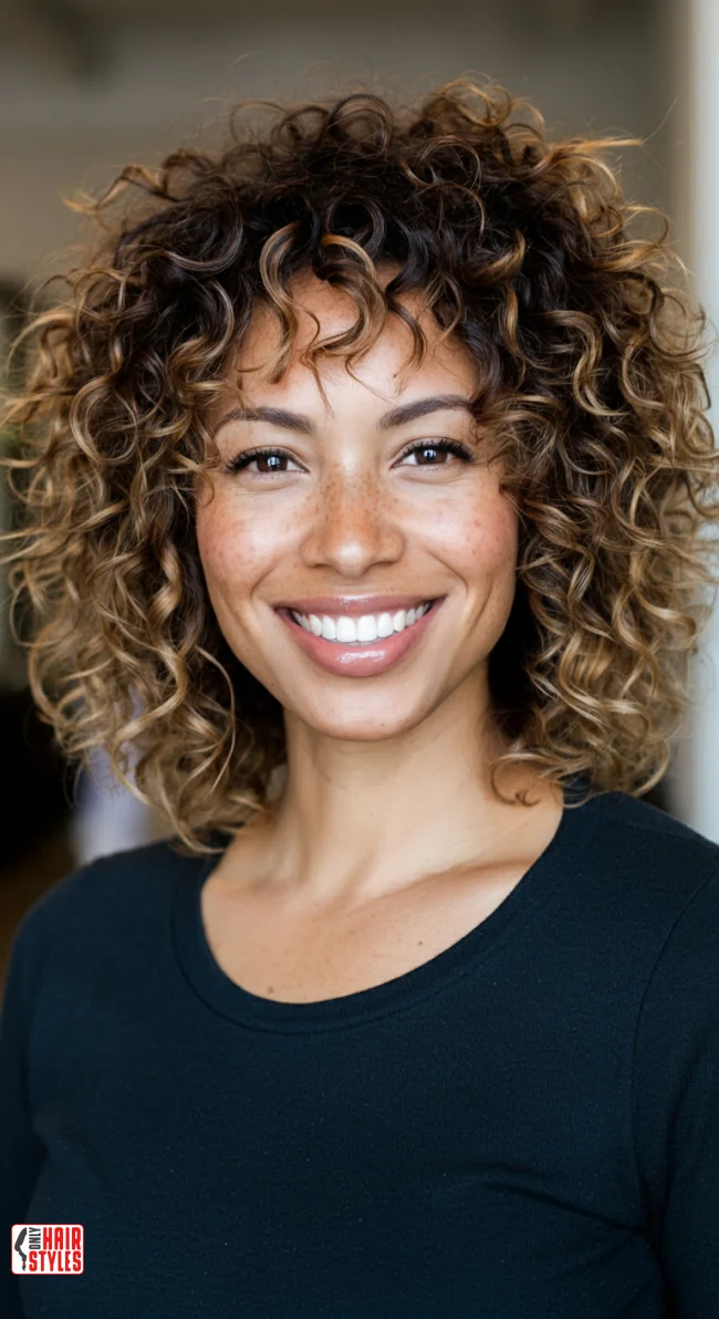2. Curly Wolf Cut for Natural Texture | 10 Daring Medium-Length Wolf Cut Ideas For An Edgy Look