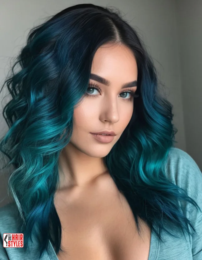 7. Midnight Teal Ombre | 10 Majestic Ombre Winter Hair Colors Not To Miss