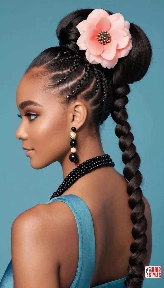 3. Braided Ponytail with Beads | Cute Ponytail Hairstyles For Black Girls: Embrace Your Natural Beauty