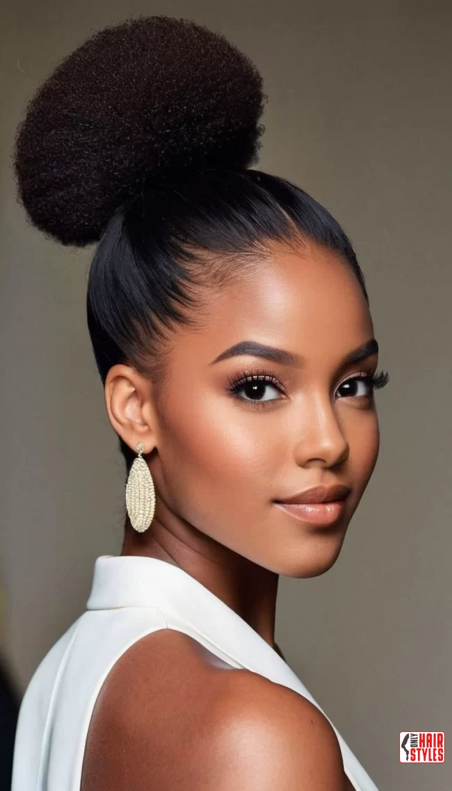 1. High Afro Puff Ponytail | Cute Ponytail Hairstyles For Black Girls: Embrace Your Natural Beauty