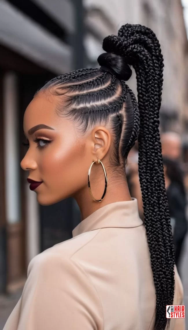 2. Sleek Low Ponytail with Cornrows | Cute Ponytail Hairstyles For Black Girls: Embrace Your Natural Beauty