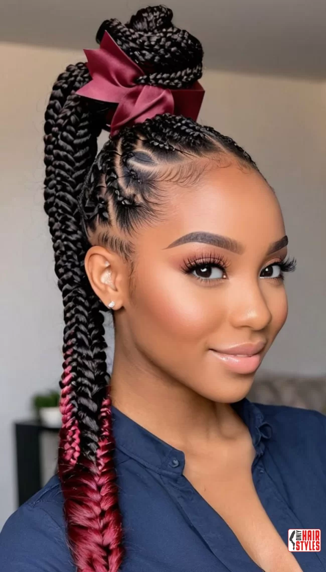 4. Jumbo Box Braid Ponytail | Cute Ponytail Hairstyles For Black Girls: Embrace Your Natural Beauty