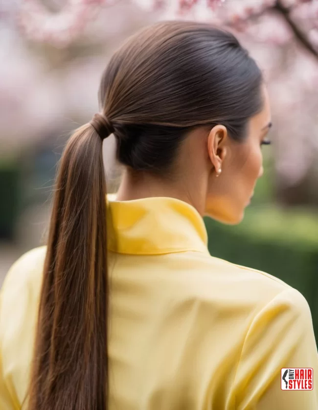 Sleek Low Ponytail | Spring Hairstyles For Long Hair: Fresh Looks