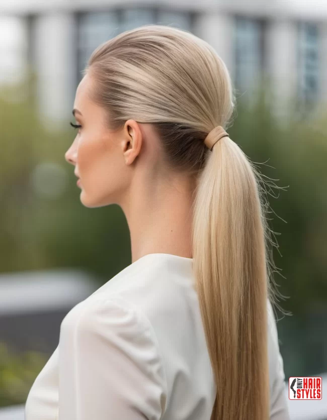 Sleek Low Ponytail | Spring Hairstyles For Long Hair: Fresh Looks