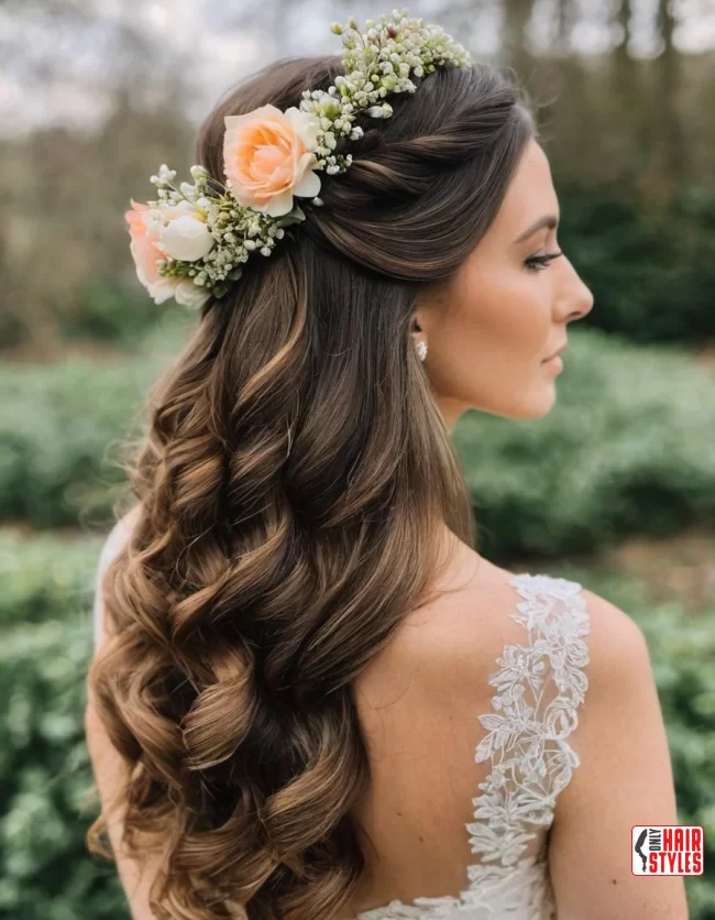 Half-Up Flower Crown | Spring Hairstyles For Long Hair: Fresh Looks