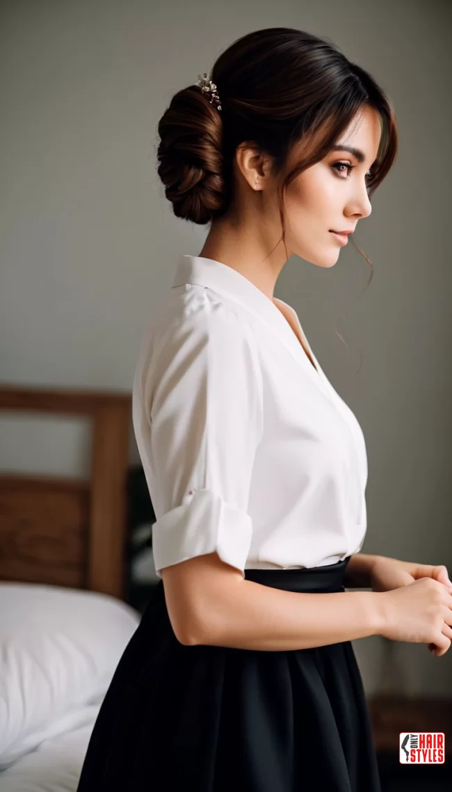 Side-Swept Bun for a Glamorous Touch | Explore Cute Bun Hairstyle Ideas For A Stylish Look!