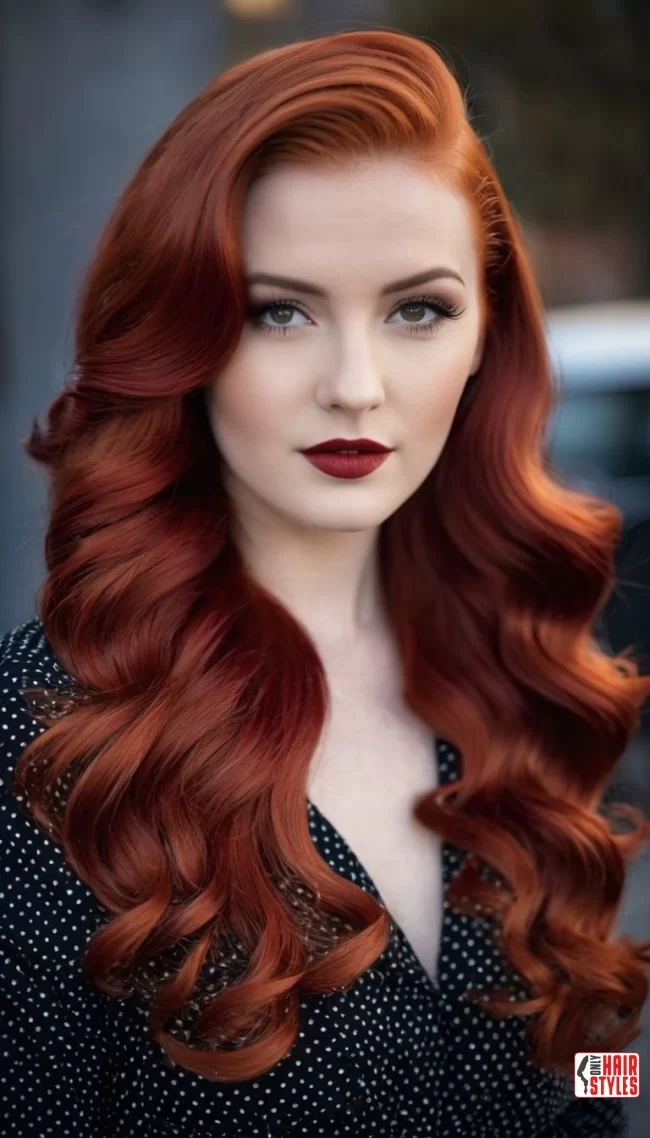 Vintage Hollywood Waves | Radiant Red Locks: Embracing The Beauty Of Natural Red Hairstyles