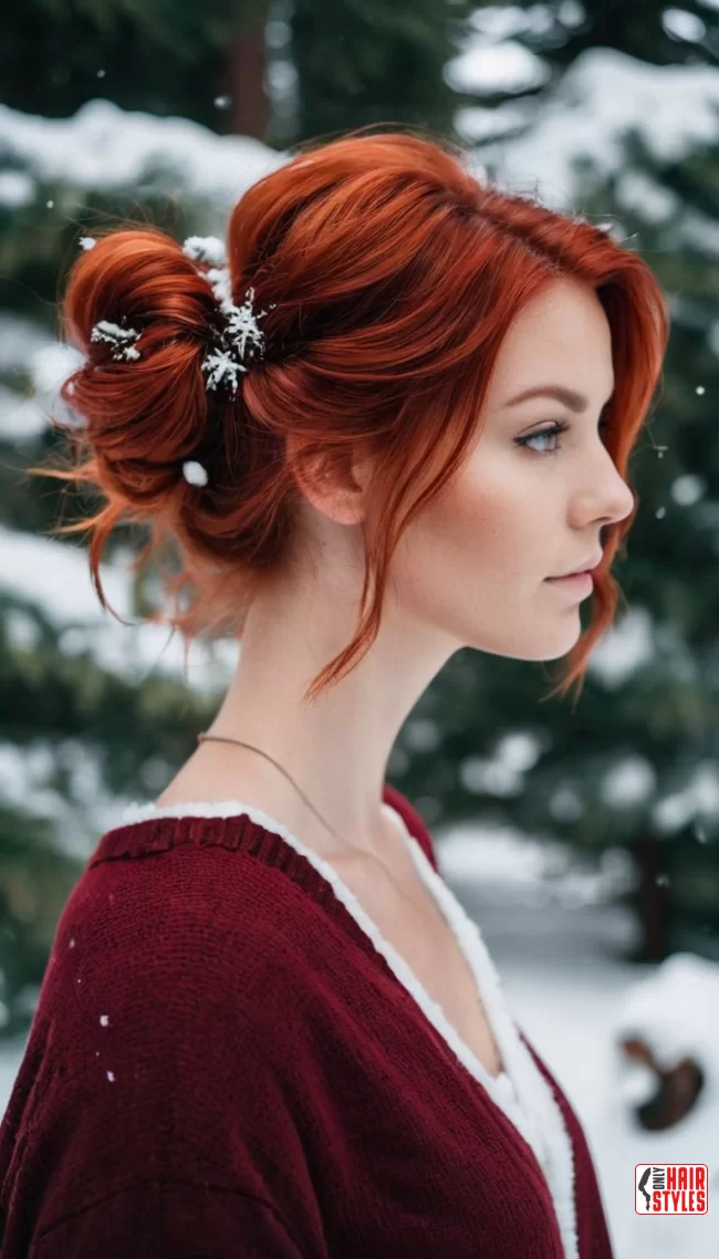Messy Boho Bun | Radiant Red Locks: Embracing The Beauty Of Natural Red Hairstyles