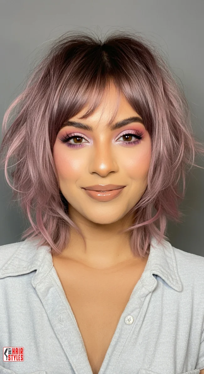 2. Shaggy Mini Mullet with Bangs | 6 Mini Mullet Haircuts To Inspire Your Semi-Short Style