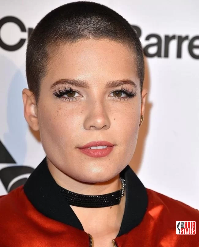 Singer Halsey also sported very short hair: | Bold And Beautiful: Embracing The Trend With A Buzz Cut For Women