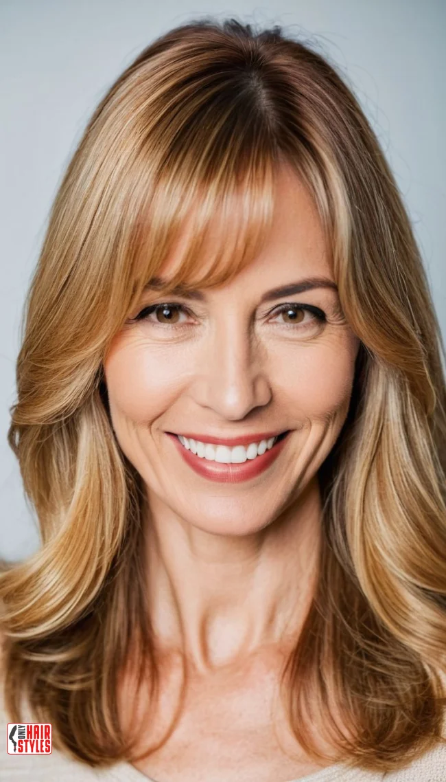2. Side-Swept Bangs with Long Layers | 10 Chic Hairstyles With Bangs For Women Over 50