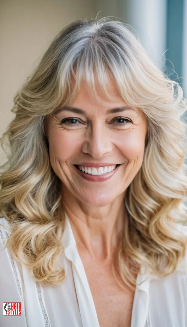 8. Feathered Bangs with a Long Haircut | 10 Chic Hairstyles With Bangs For Women Over 50