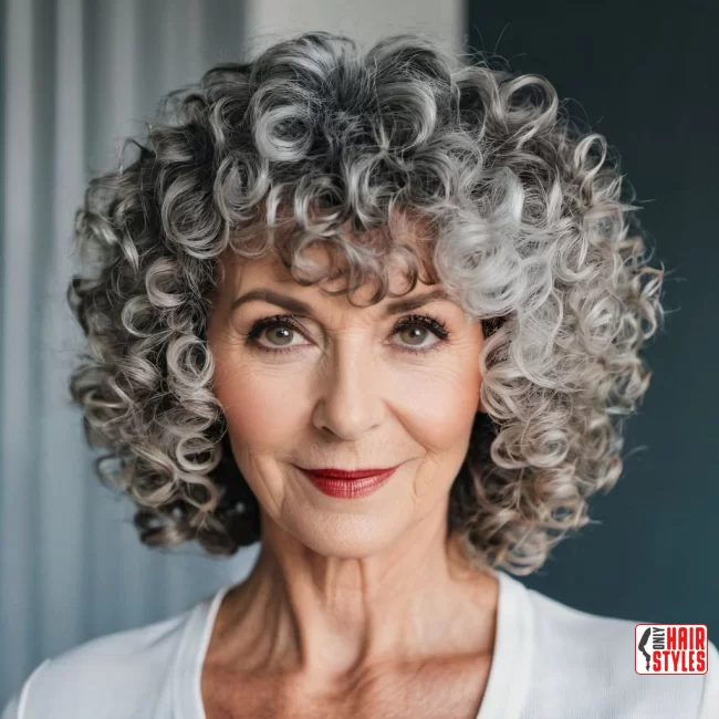 5. Gray Curly Bangs | 60 Best Curly Hairstyles With Bangs For A Stunning Look!