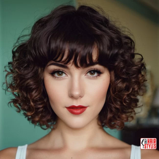 33. Curly Bob with Bangs | 60 Best Curly Hairstyles With Bangs For A Stunning Look!