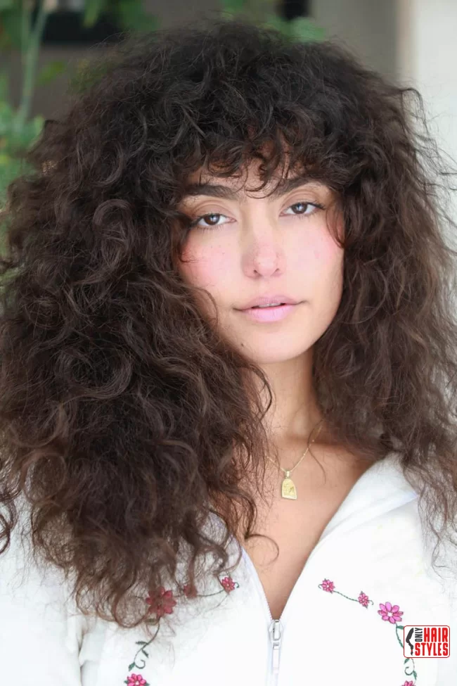 19. Wild N Free Bangs | 60 Best Curly Hairstyles With Bangs For A Stunning Look!
