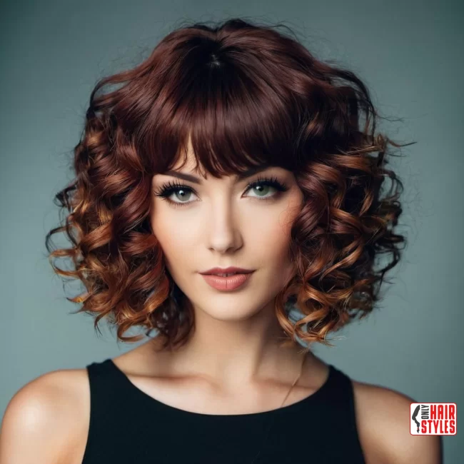 44. Wavy Bob Hairstyle with Bangs | 60 Best Curly Hairstyles With Bangs For A Stunning Look!