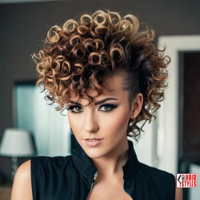 45. Kinky Fohawk with Bangs | 60 Best Curly Hairstyles With Bangs For A Stunning Look!
