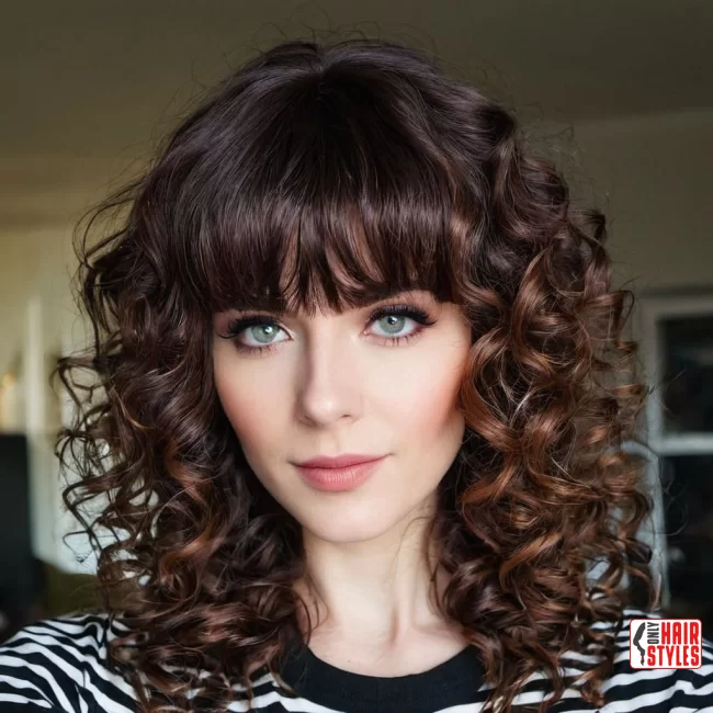 35. Curly Fringe Bangs | 60 Best Curly Hairstyles With Bangs For A Stunning Look!