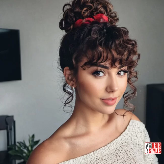 18. Small Puff Bangs | 60 Best Curly Hairstyles With Bangs For A Stunning Look!