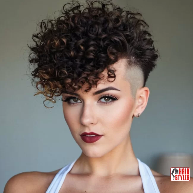 28. Curly Mohawk with Bangs | 60 Best Curly Hairstyles With Bangs For A Stunning Look!