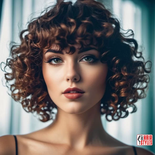 32. Curly Short Bangs | 60 Best Curly Hairstyles With Bangs For A Stunning Look!