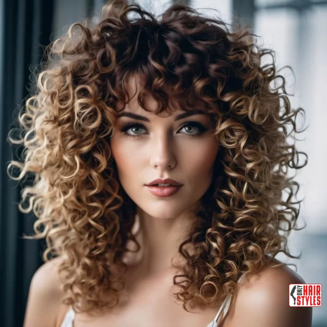 30. Curly Hair with Layered Bangs | 60 Best Curly Hairstyles With Bangs For A Stunning Look!