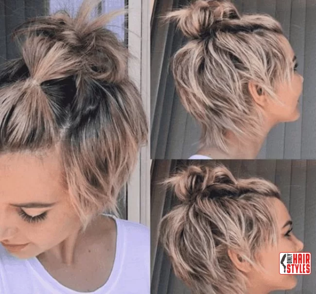 18. Messy Chignon | Trendiest Shaggy Haircuts Of 2024: Unleash Your Style With These 20 Must-Try Looks!