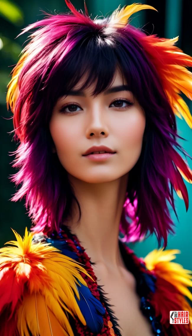 20. Vibrant Colors | Trendiest Shaggy Haircuts Of 2024: Unleash Your Style With These 20 Must-Try Looks!