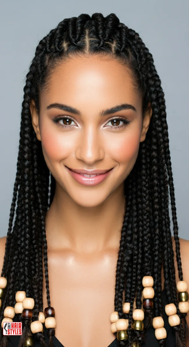8. Goddess Braids with Beads | 10 Goddess Braid Looks For A Full And Textured Style
