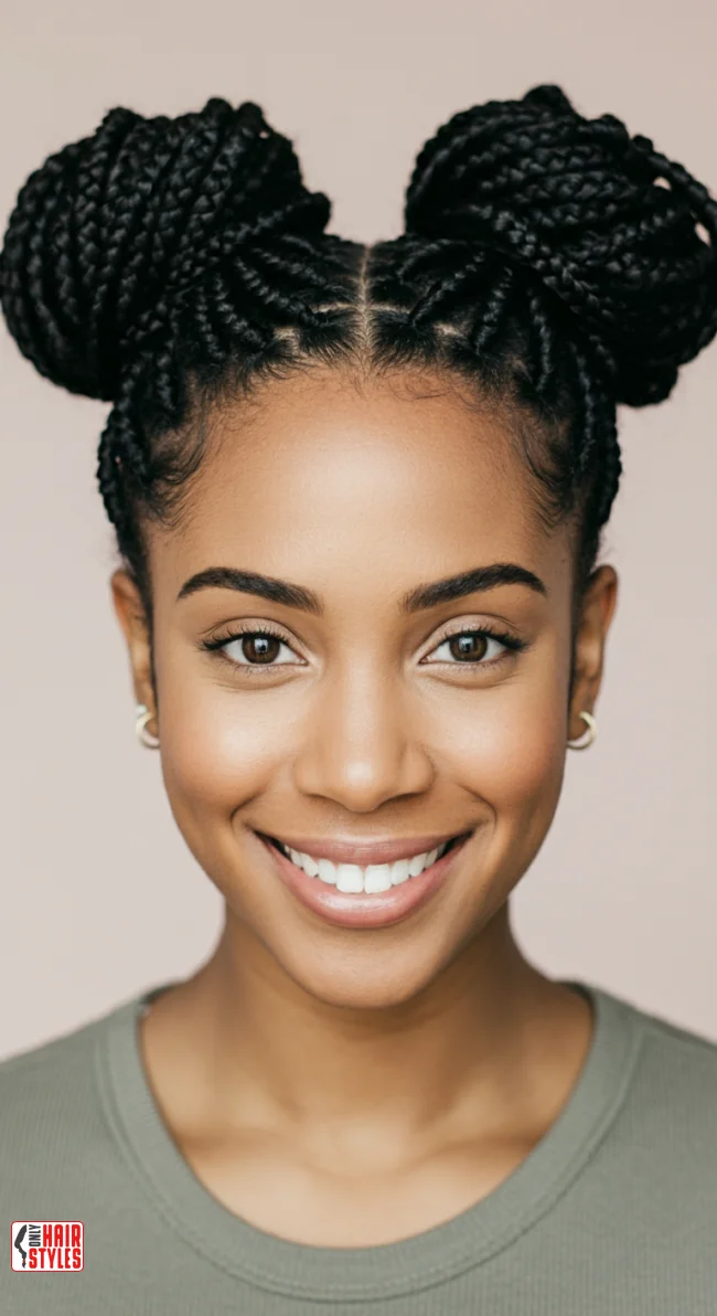 7. Double-Bun Goddess Braids | 10 Goddess Braid Looks For A Full And Textured Style