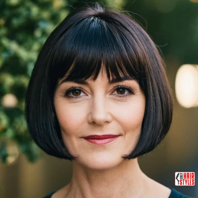 Chin-Length Bob with Bangs | Modern Hairstyles For Older Women