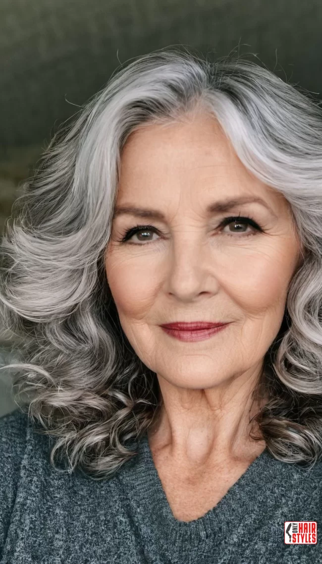 6. Gray Tousled Waves | 30 Popular Hairstyles For Women Over 60