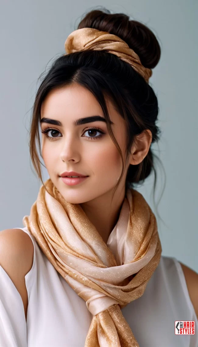 Messy Bun Delight | Scarf Chic: Elevate Your Style With A Scarf In Your Hair
