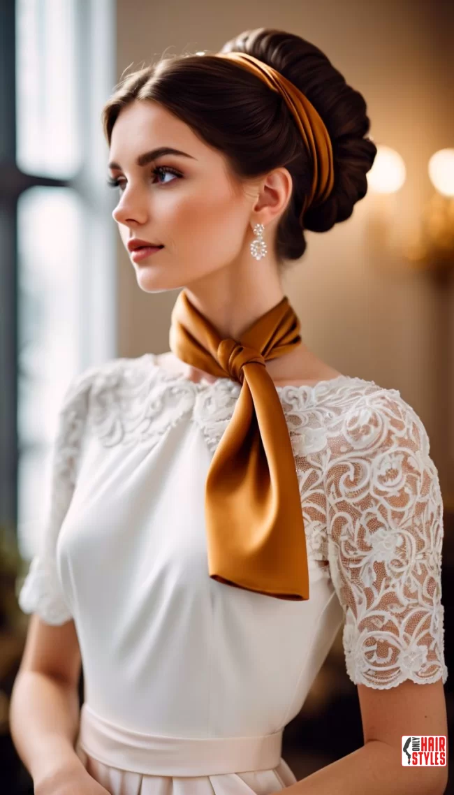 Classic Chignon with a Twist | Scarf Chic: Elevate Your Style With A Scarf In Your Hair