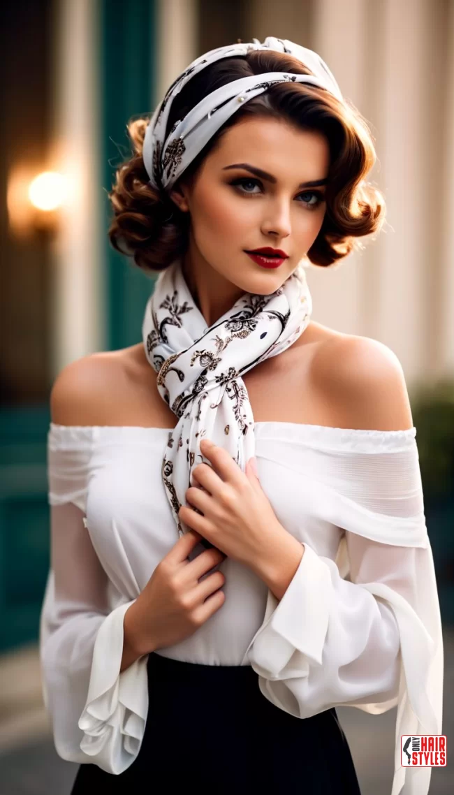 Retro Glam Waves | Scarf Chic: Elevate Your Style With A Scarf In Your Hair