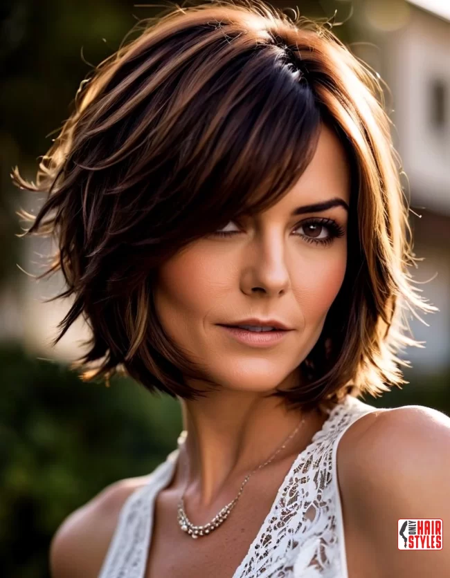 Choppy Layers | Layered Bob Hairstyles For Women Over 50 With Fine Hair