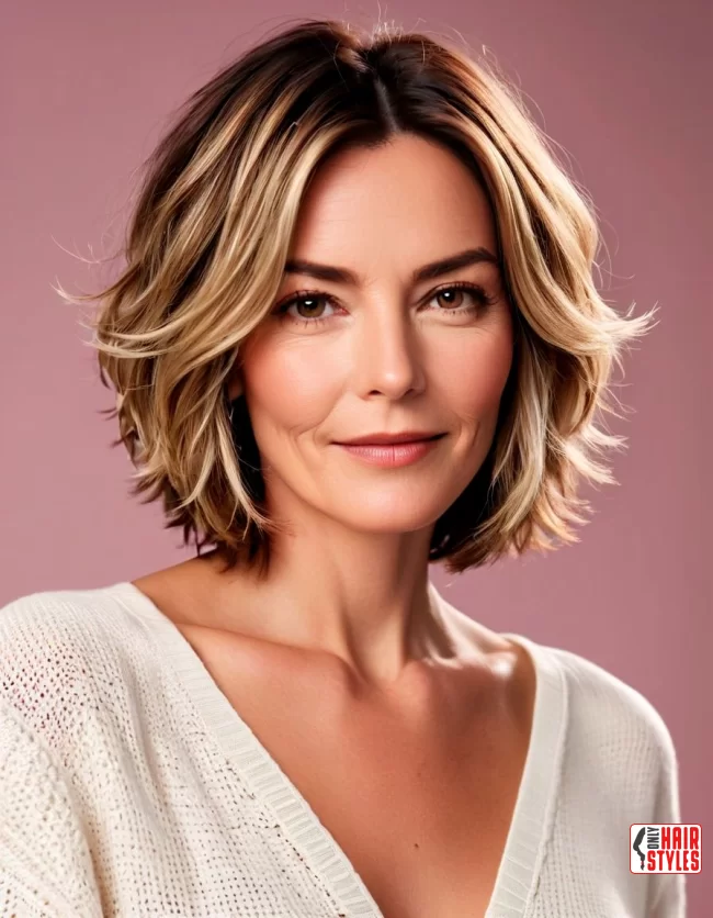 Tousled Bob | Layered Bob Hairstyles For Women Over 50 With Fine Hair